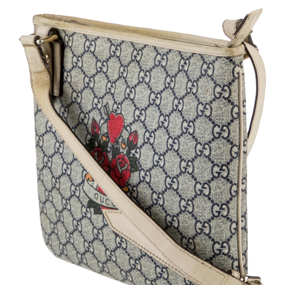 Gucci Cream and Red Crossbody Bag with Signature Design